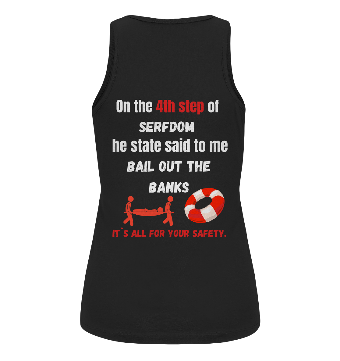 4th step of serfdom the state said to me: BAIL OUT THE BANKS # RÜCKENDRUCK # (Ladies Collection 21% Rabatt bis zum Halving 2024) - Ladies Organic Tank-Top