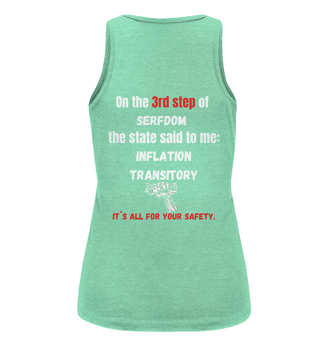 3rd step of serfdom the state said to me: INFLATION TRANSITORY # RÜCKENDRUCK # (Ladies Collection 21% Rabatt bis zum Halving 2024) - Ladies Organic Tank-Top