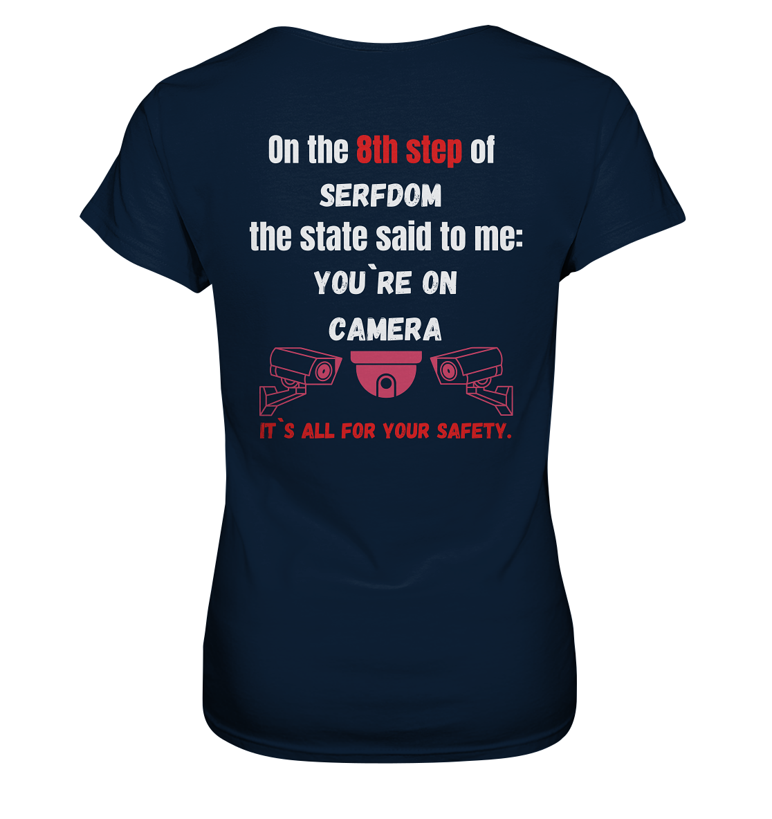 8th step of serfdom the state said to me: YOU`RE ON CAMERA # RÜCKENDRUCK # (Ladies Collection 21% Rabatt bis zum Halving 2024) - Ladies Premium Shirt