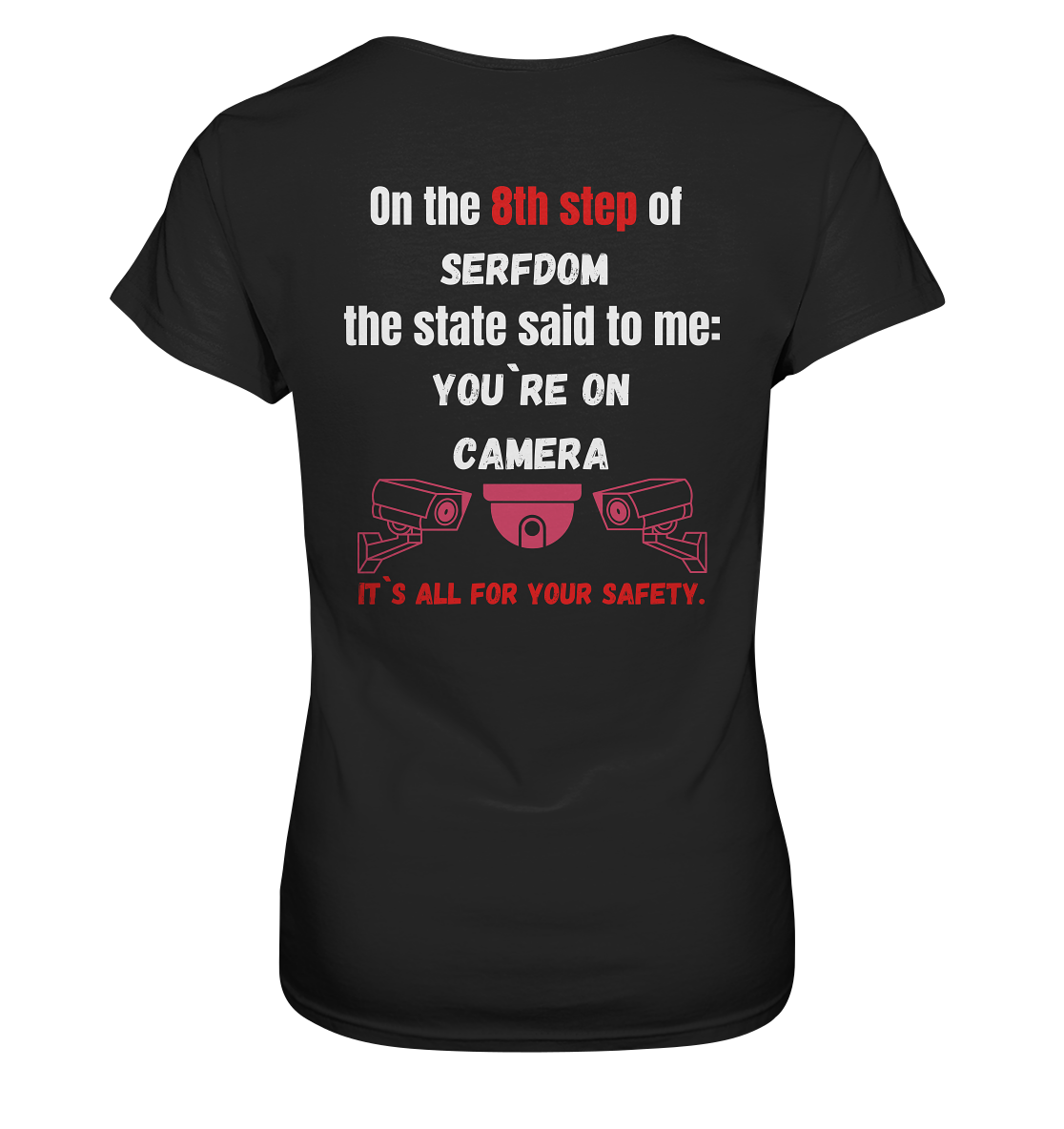8th step of serfdom the state said to me: YOU`RE ON CAMERA # RÜCKENDRUCK # (Ladies Collection 21% Rabatt bis zum Halving 2024) - Ladies Premium Shirt