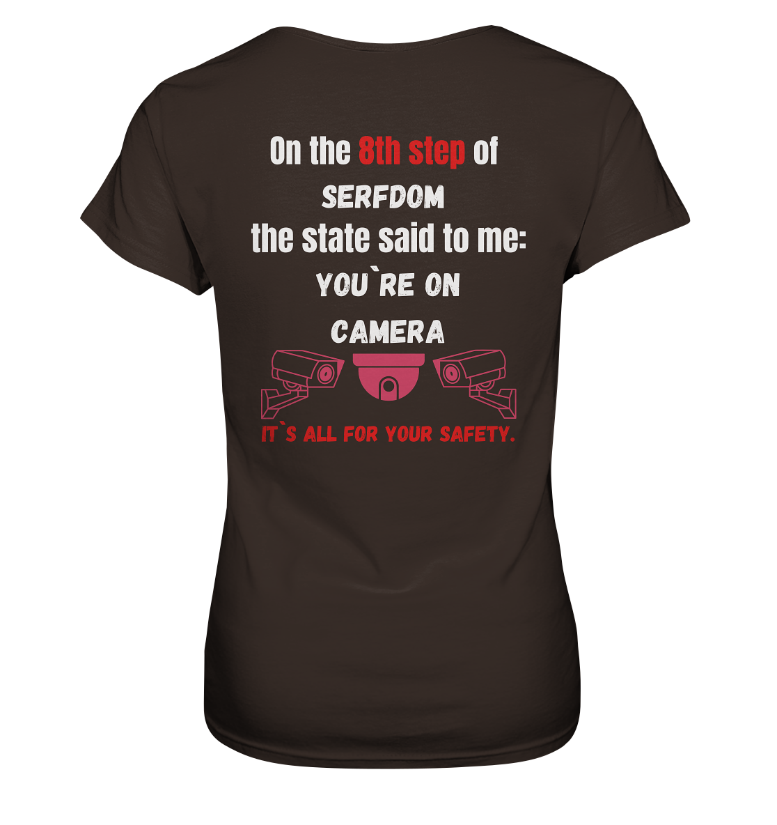 8th step of serfdom the state said to me: YOU`RE ON CAMERA # RÜCKENDRUCK # (Ladies Collection 21% Rabatt bis zum Halving 2024) - Ladies Premium Shirt