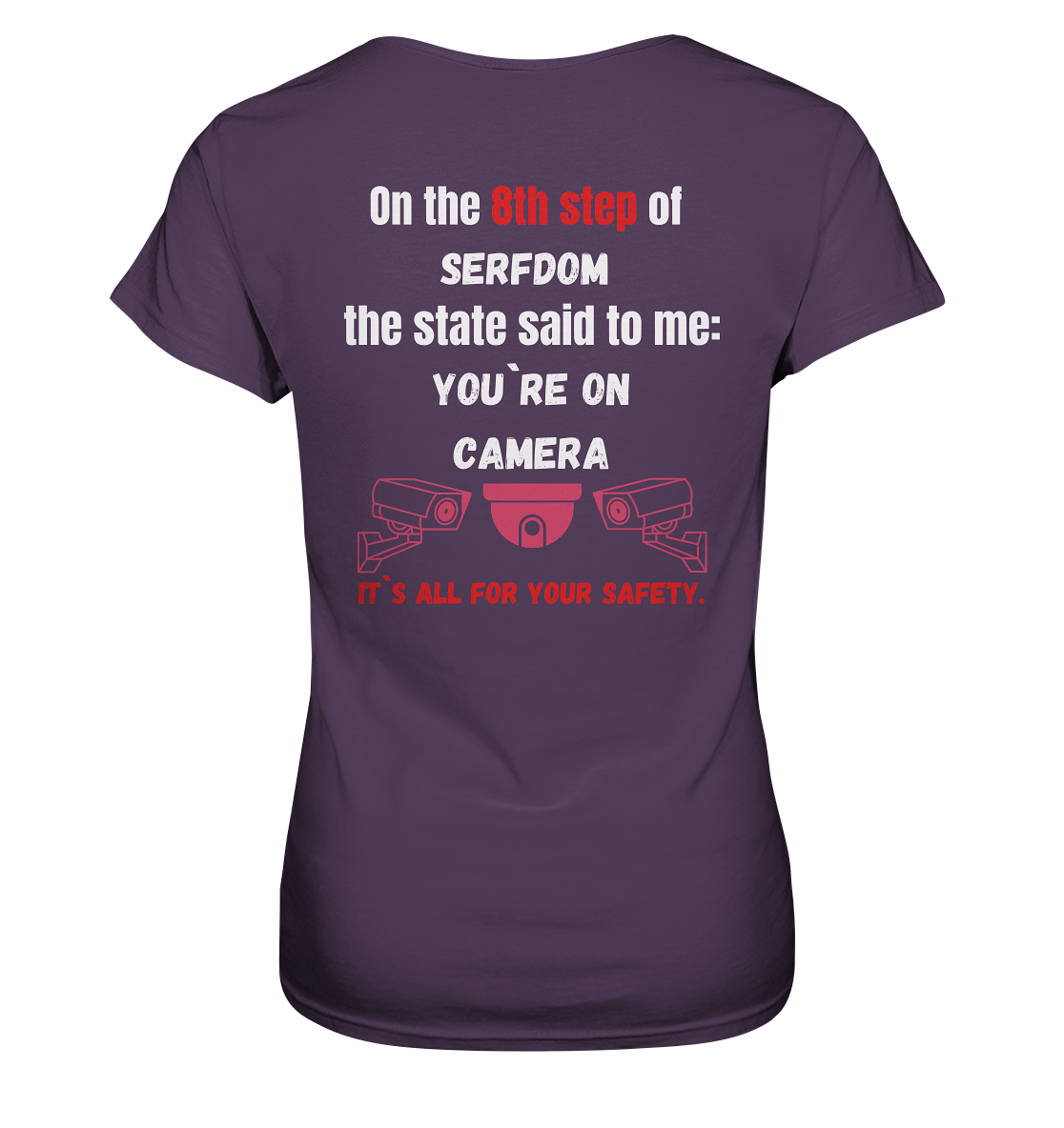 8th step of serfdom the state said to me: YOU`RE ON CAMERA # RÜCKENDRUCK # (Ladies Collection 21% Rabatt bis zum Halving 2024) - Ladies Premium Shirt