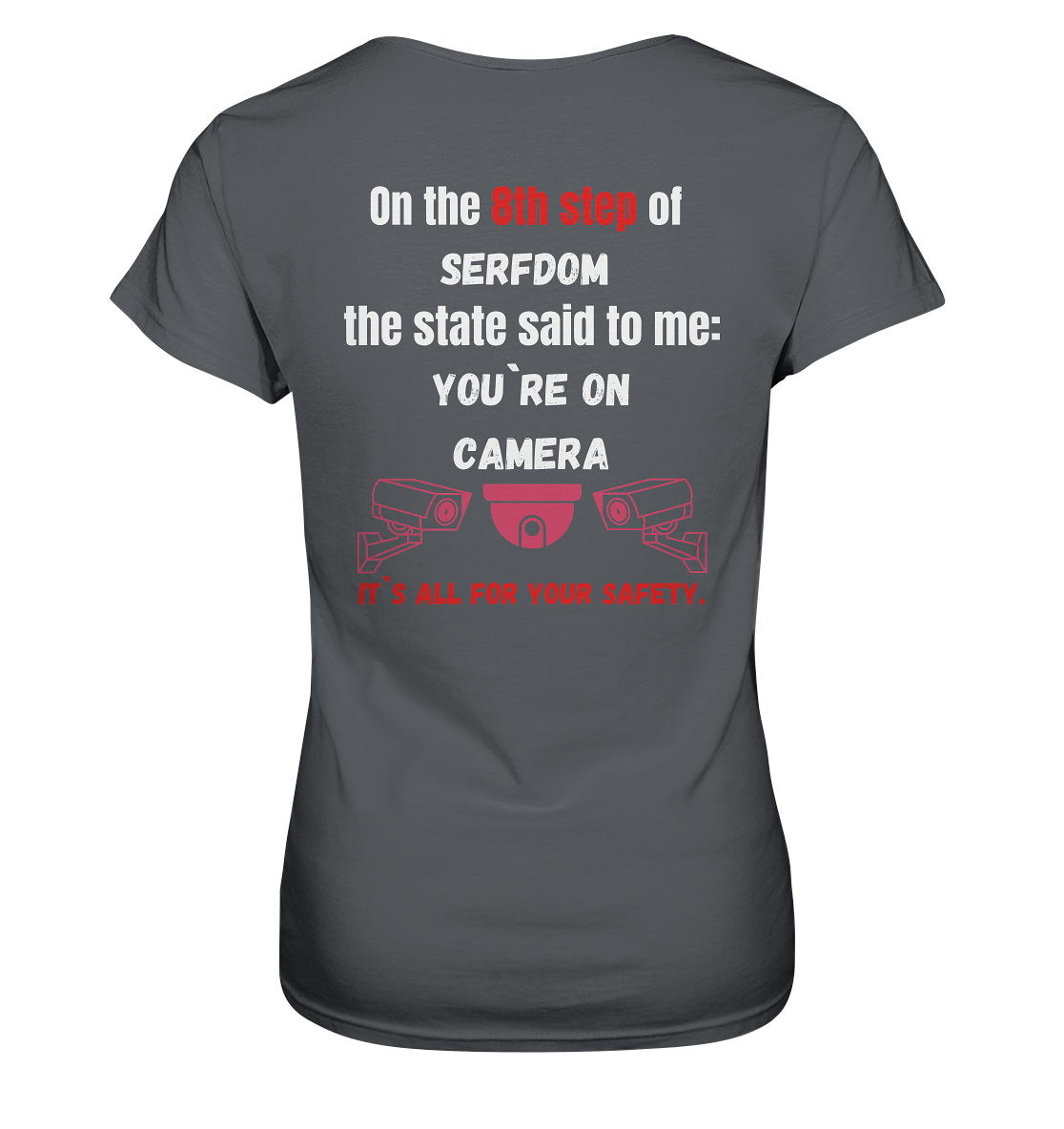8th step of serfdom the state said to me: YOU`RE ON CAMERA # RÜCKENDRUCK # (Ladies Collection 21% Rabatt bis zum Halving 2024) - Ladies Premium Shirt
