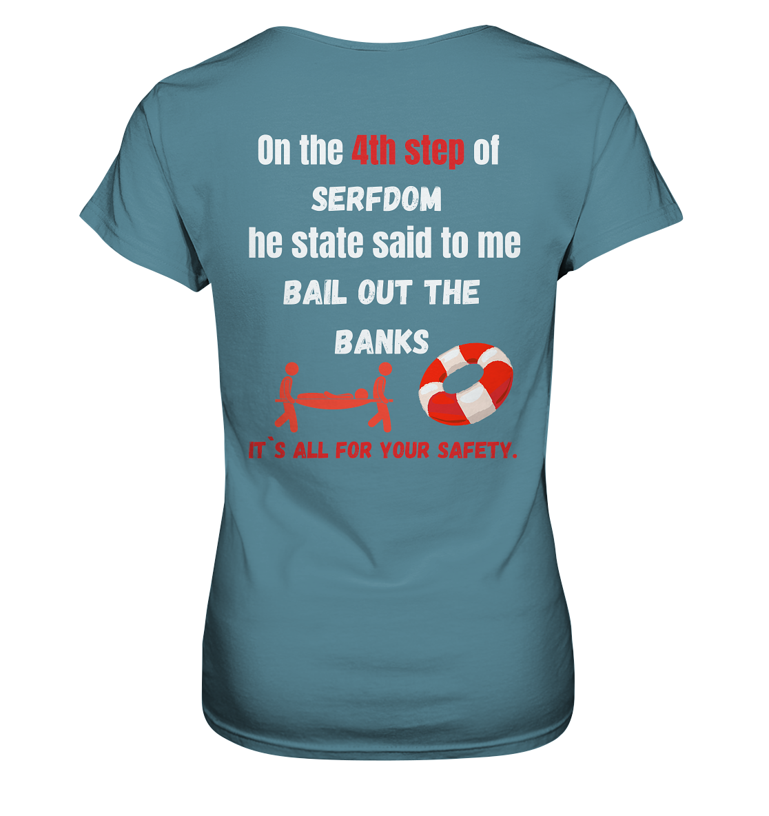 4th step of serfdom the state said to me: BAIL OUT THE BANKS # RÜCKENDRUCK # (Ladies Collection 21% Rabatt bis zum Halving 2024) - Ladies Premium Shirt
