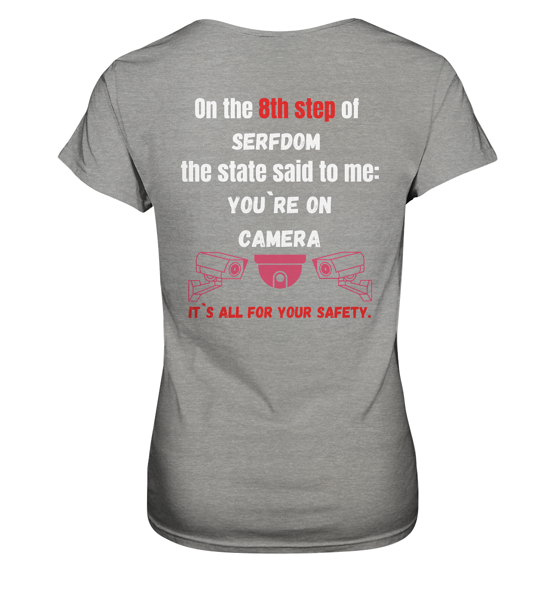 8th step of serfdom the state said to me: YOU`RE ON CAMERA # RÜCKENDRUCK # (Ladies Collection 21% Rabatt bis zum Halving 2024) - Ladies Premium Shirt