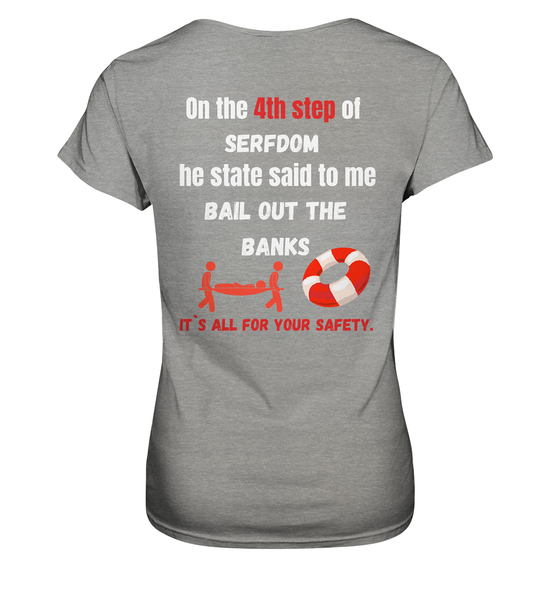 4th step of serfdom the state said to me: BAIL OUT THE BANKS # RÜCKENDRUCK # (Ladies Collection 21% Rabatt bis zum Halving 2024) - Ladies Premium Shirt