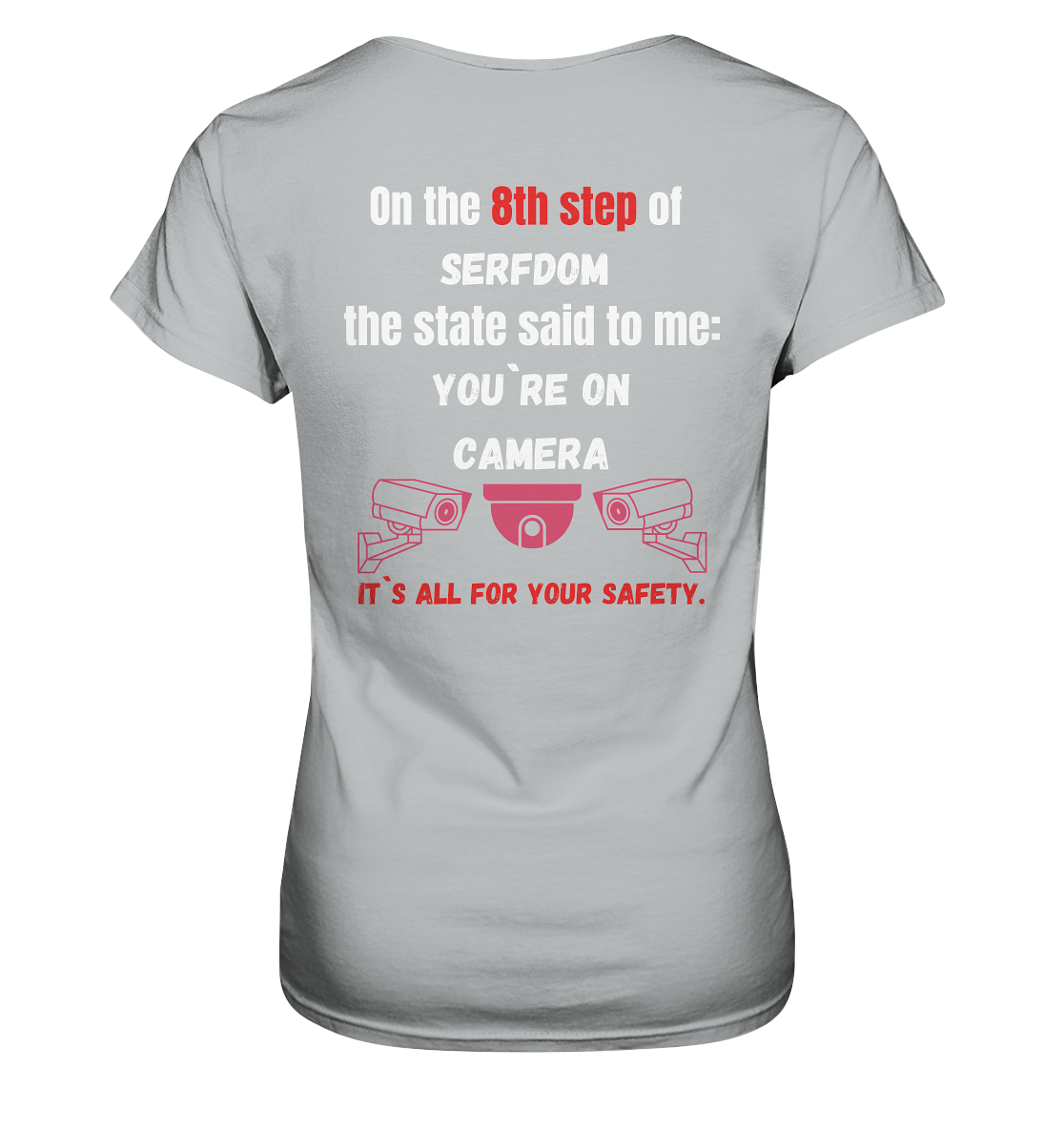 8th step of serfdom the state said to me: YOU`RE ON CAMERA # RÜCKENDRUCK # (Ladies Collection 21% Rabatt bis zum Halving 2024) - Ladies Premium Shirt