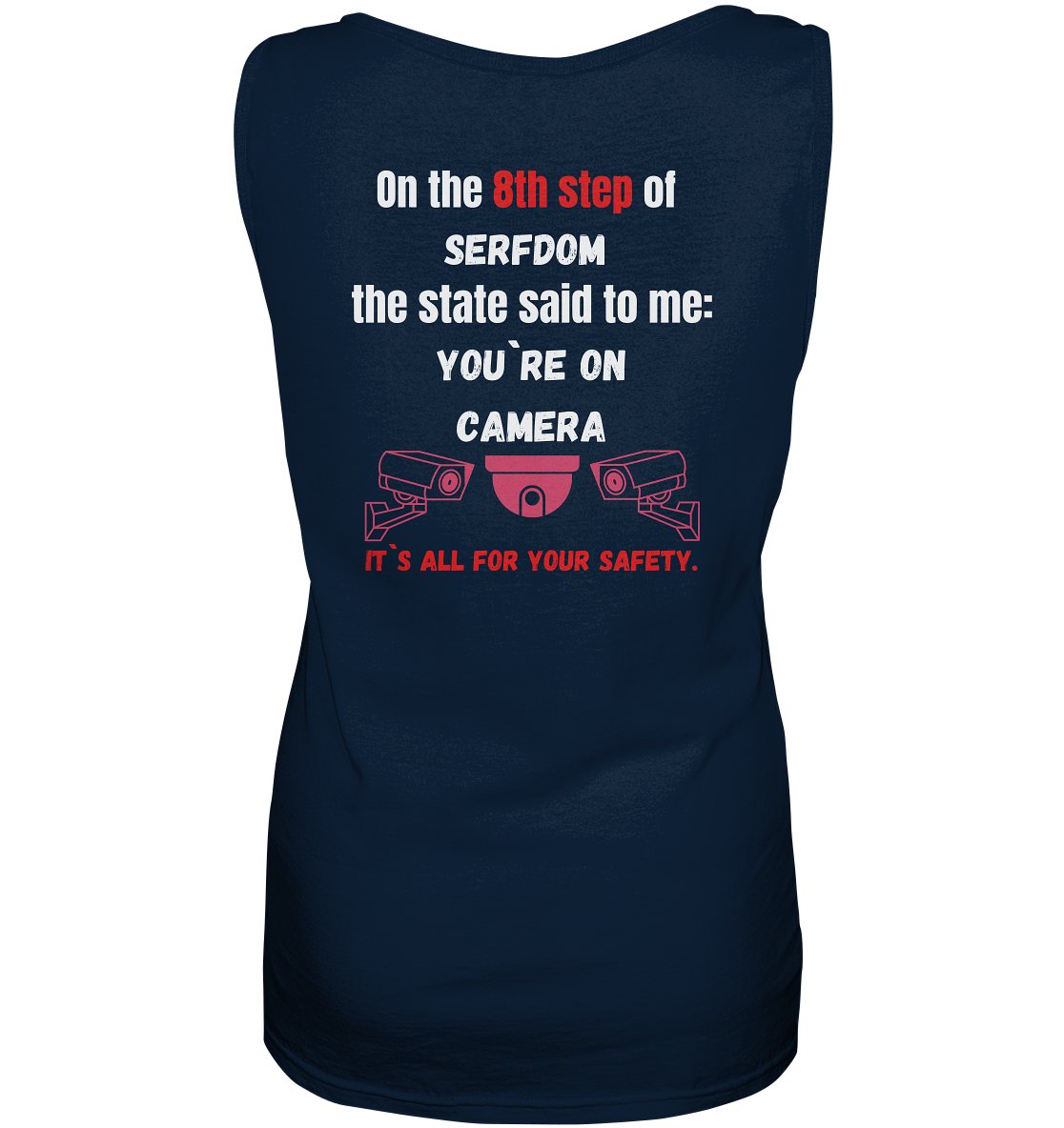 8th step of serfdom the state said to me: YOU`RE ON CAMERA # RÜCKENDRUCK # (Ladies Collection 21% Rabatt bis zum Halving 2024) - Ladies Tank-Top