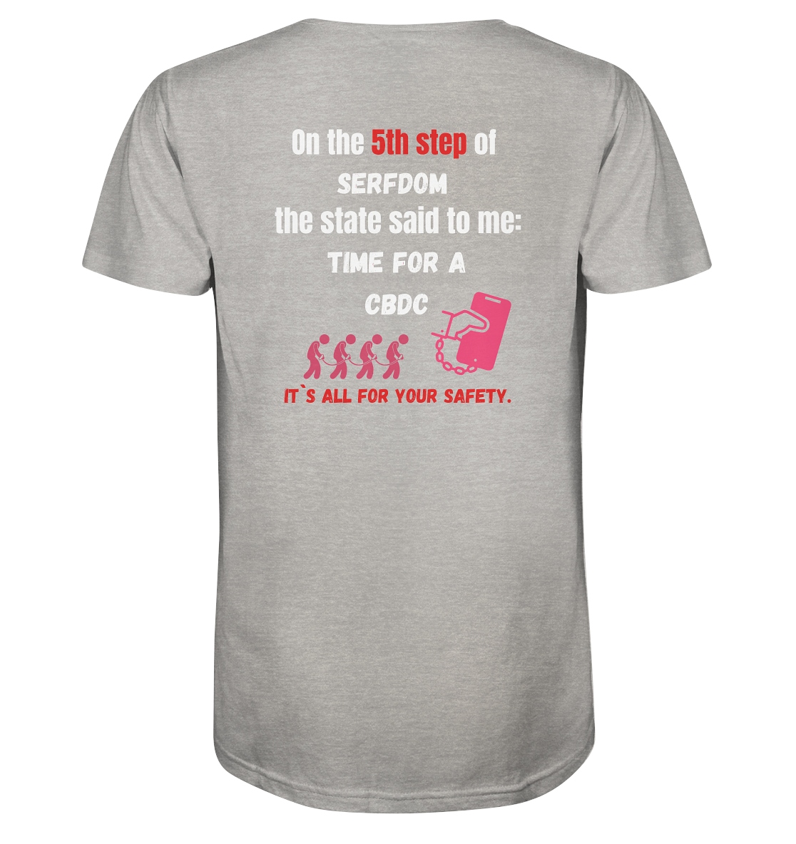 5th step of serfdom - TIME FOR A CBDC - RÜCKENDRUCK (Herren, Men) - Mens Organic V-Neck Shirt