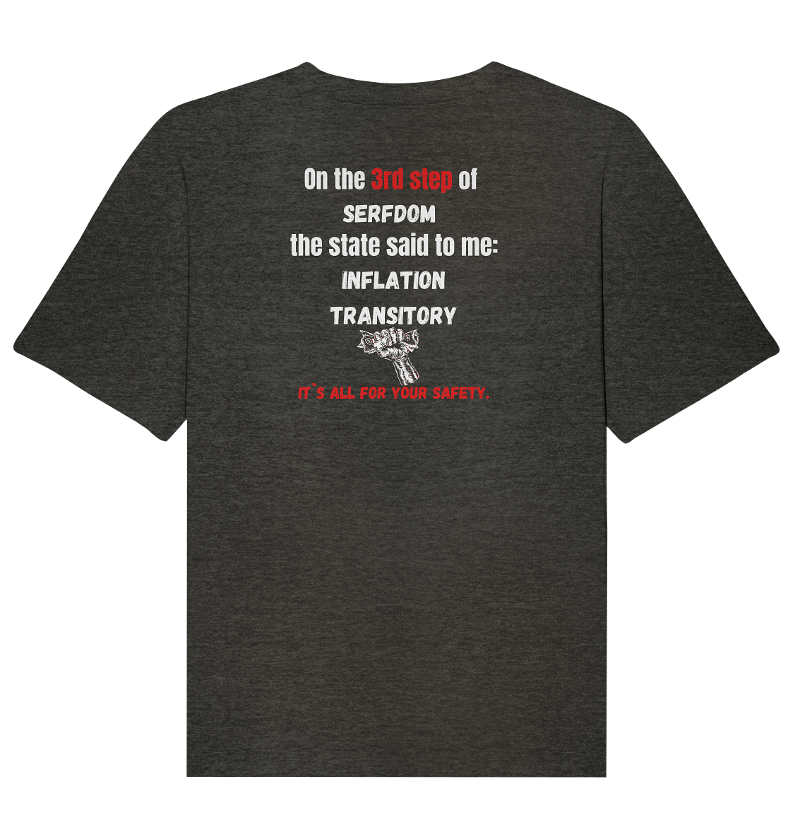 3rd step of serfdom - INFLATION TRANSITORY - RÜCKENDRUCK (Herren, Men)  - Organic Relaxed Shirt