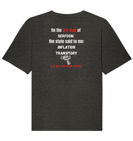 3rd step of serfdom - INFLATION TRANSITORY - RÜCKENDRUCK (Herren, Men)  - Organic Relaxed Shirt