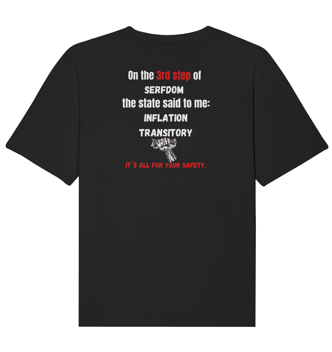3rd step of serfdom - INFLATION TRANSITORY - RÜCKENDRUCK (Herren, Men)  - Organic Relaxed Shirt