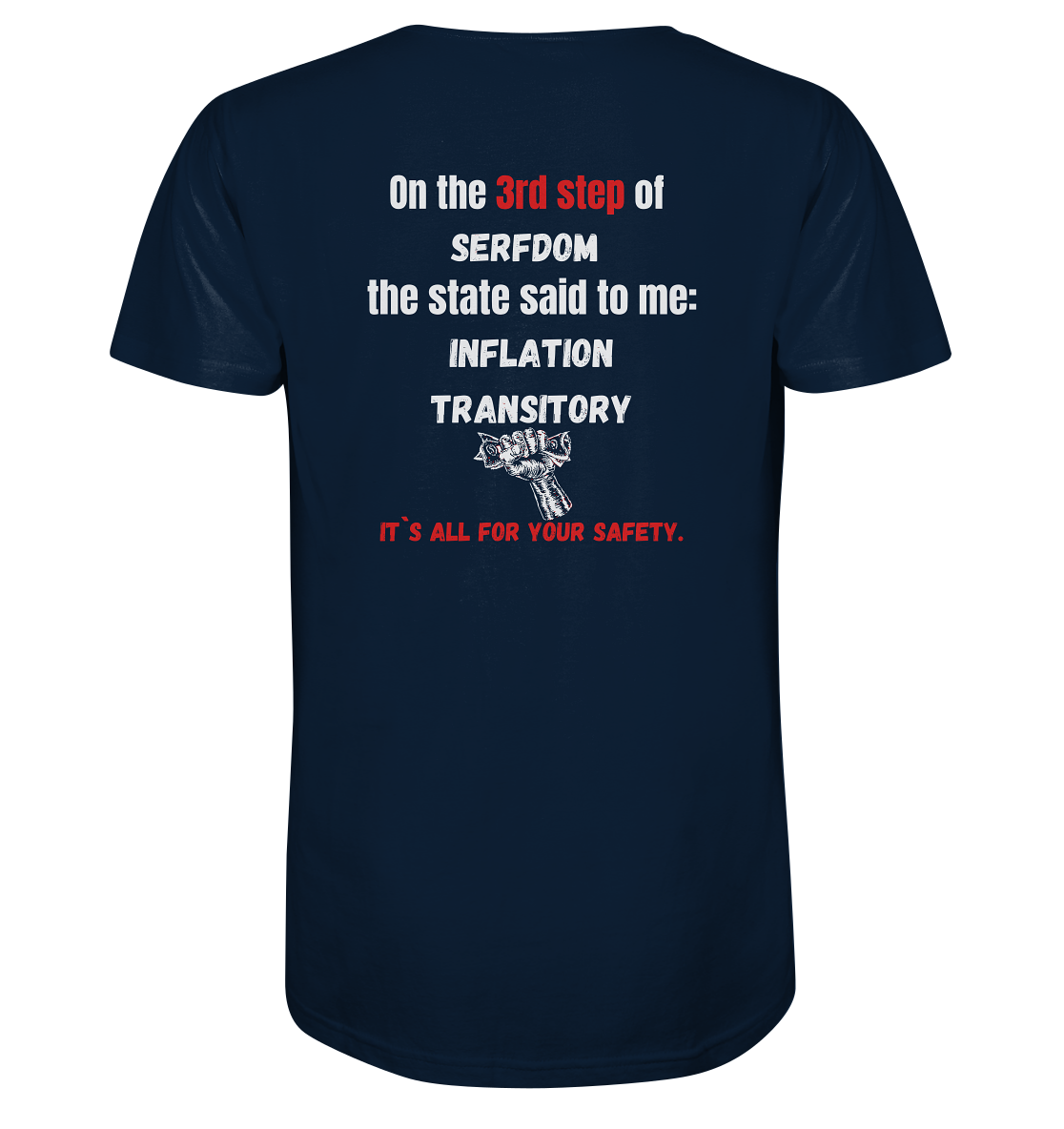 3rd step of serfdom - INFLATION TRANSITORY - RÜCKENDRUCK (Herren, Men)  - Organic Shirt