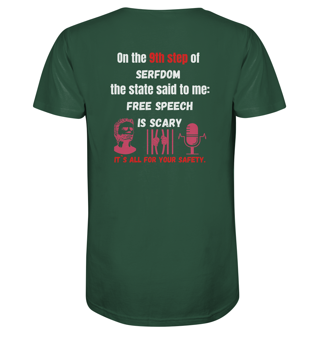 9th step of serfdom - FREE SPEECH IS SCARY - RÜCKENDRUCK (Herren, Men)   - Organic Shirt