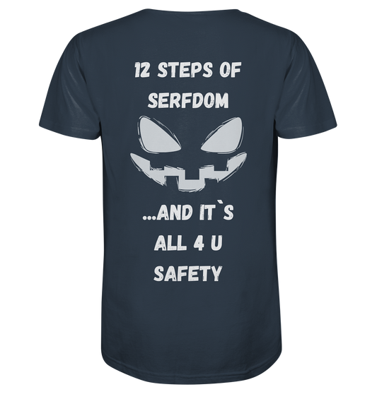 1st from 12 steps of serfdom - IT`S ALL 4 U SAFETY - RÜCKENDRUCK (men)  - Organic Shirt