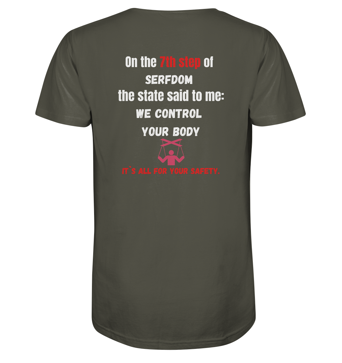 7th step of serfdom - WE CONTROL YOUR BODY - RÜCKENDRUCK (Herren, Men) - Organic Shirt