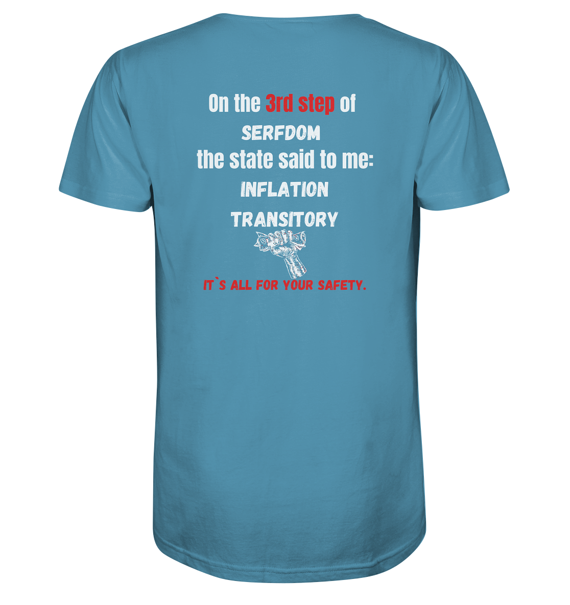 3rd step of serfdom - INFLATION TRANSITORY - RÜCKENDRUCK (Herren, Men)  - Organic Shirt