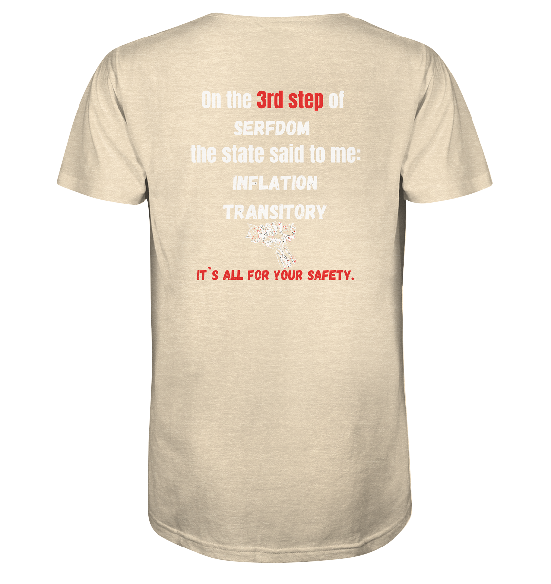 3rd step of serfdom - INFLATION TRANSITORY - RÜCKENDRUCK (Herren, Men)  - Organic Shirt