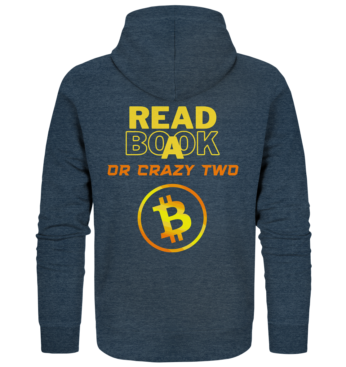 READ A BOOK or CRAZY TWO - (Schrift "crazy" in orange) - Organic Zipper