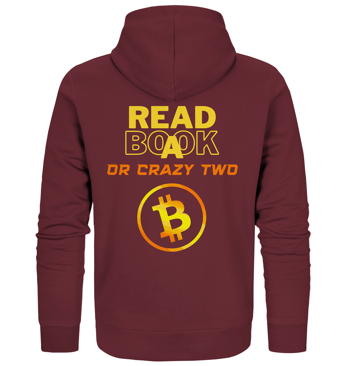 READ A BOOK or CRAZY TWO - (Schrift "crazy" in orange) - Organic Zipper