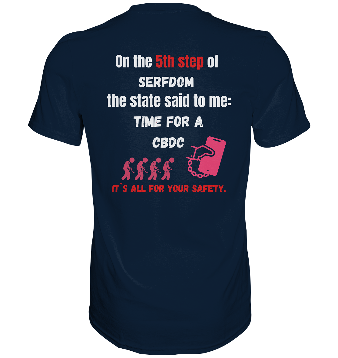 5th step of serfdom the state said to me: TIME FOR A CBDC # RÜCKENDRUCK # (Ladies Collection 21% Rabatt bis zum Halving 2024) - Premium Shirt