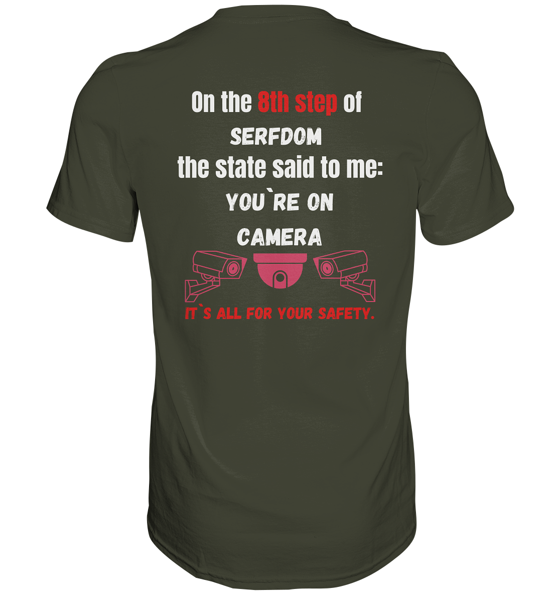 8th step of serfdom the state said to me: YOU`RE ON CAMERA # RÜCKENDRUCK # (Ladies Collection 21% Rabatt bis zum Halving 2024) - Premium Shirt