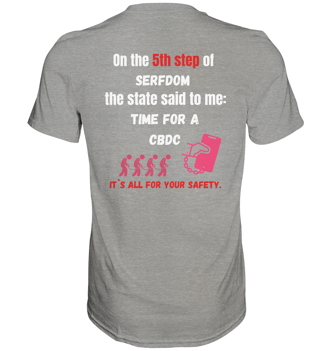 5th step of serfdom the state said to me: TIME FOR A CBDC # RÜCKENDRUCK # (Ladies Collection 21% Rabatt bis zum Halving 2024) - Premium Shirt