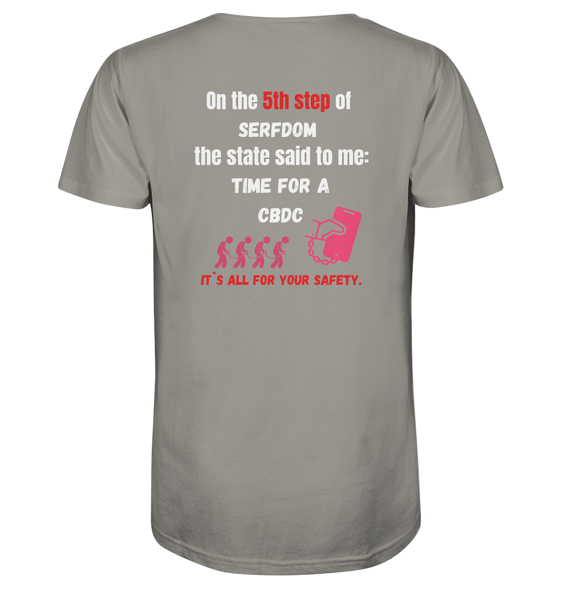 5th step of serfdom - TIME FOR A CBDC - RÜCKENDRUCK (Herren, Men) - V-Neck Shirt