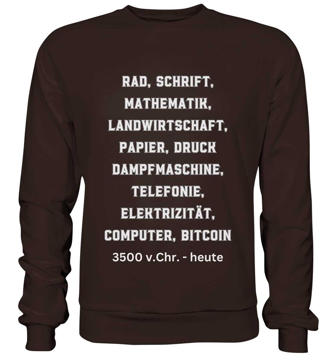 Erfindungen 3500 v. Chr. bis heute zu Bitcoin - Basic Sweatshirt