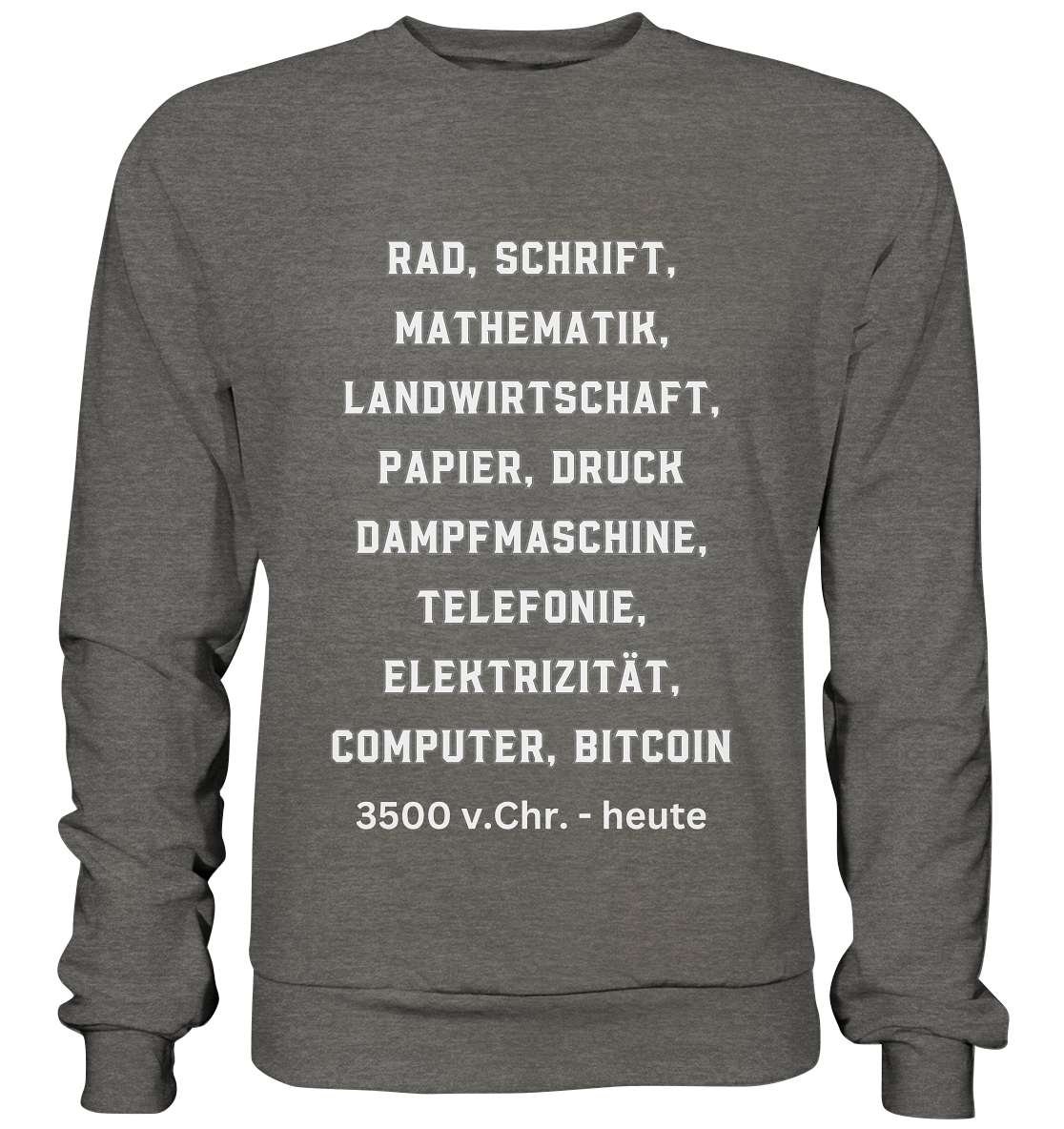 Erfindungen 3500 v. Chr. bis heute zu Bitcoin - Basic Sweatshirt