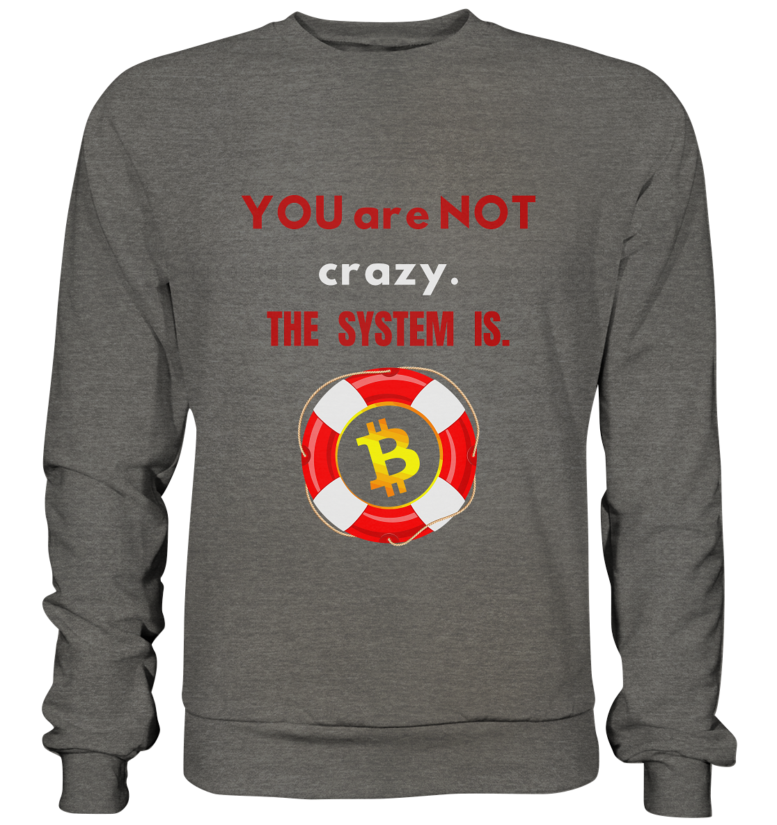 YOU are NOT crazy, THE SYSTEM IS. (BTC Rettungsring) - Basic Sweatshirt