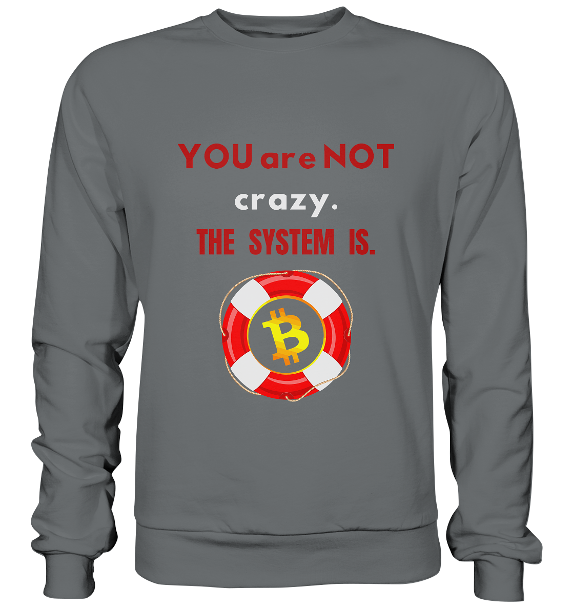 YOU are NOT crazy, THE SYSTEM IS. (BTC Rettungsring) - Basic Sweatshirt