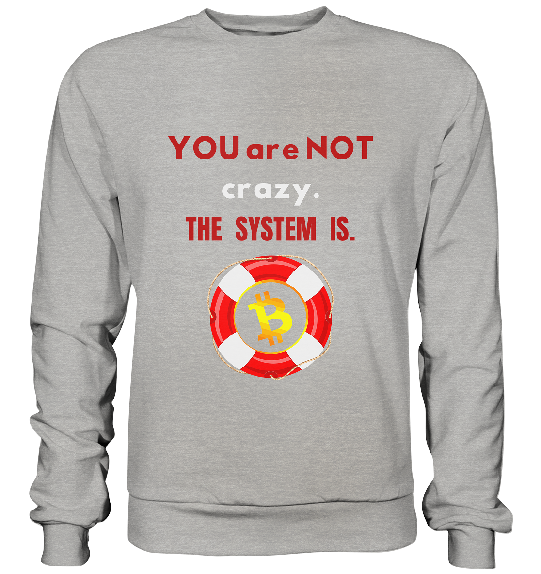 YOU are NOT crazy, THE SYSTEM IS. (BTC Rettungsring) - Basic Sweatshirt