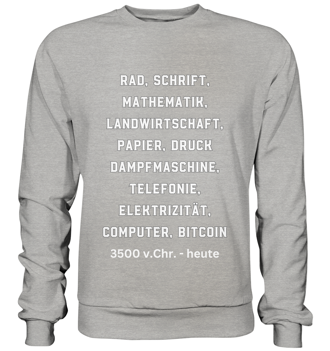 Erfindungen 3500 v. Chr. bis heute zu Bitcoin - Basic Sweatshirt