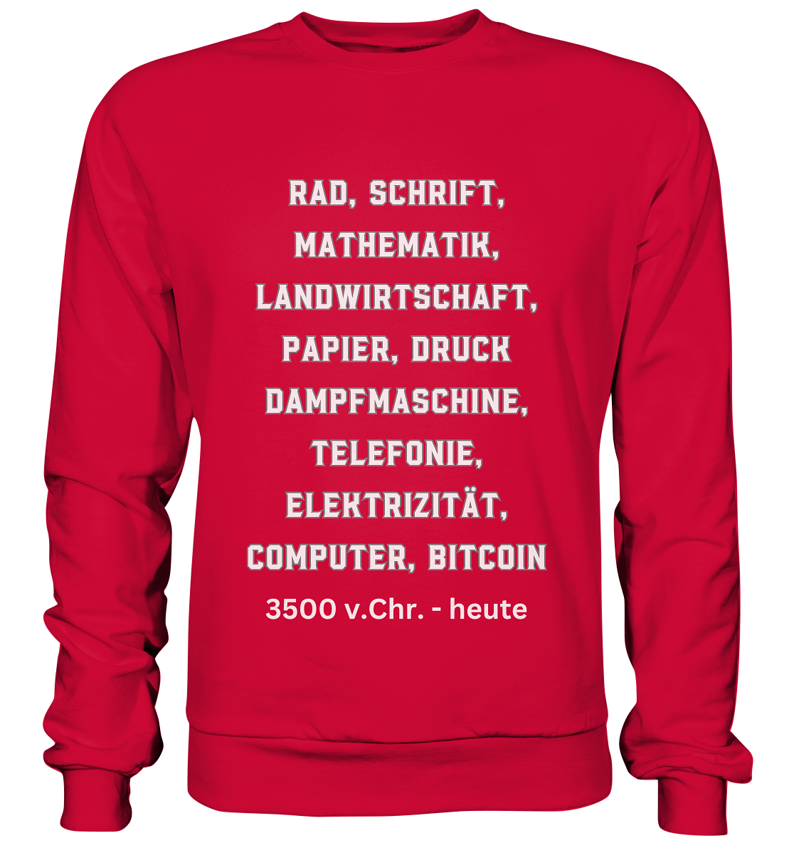 Erfindungen 3500 v. Chr. bis heute zu Bitcoin - Basic Sweatshirt