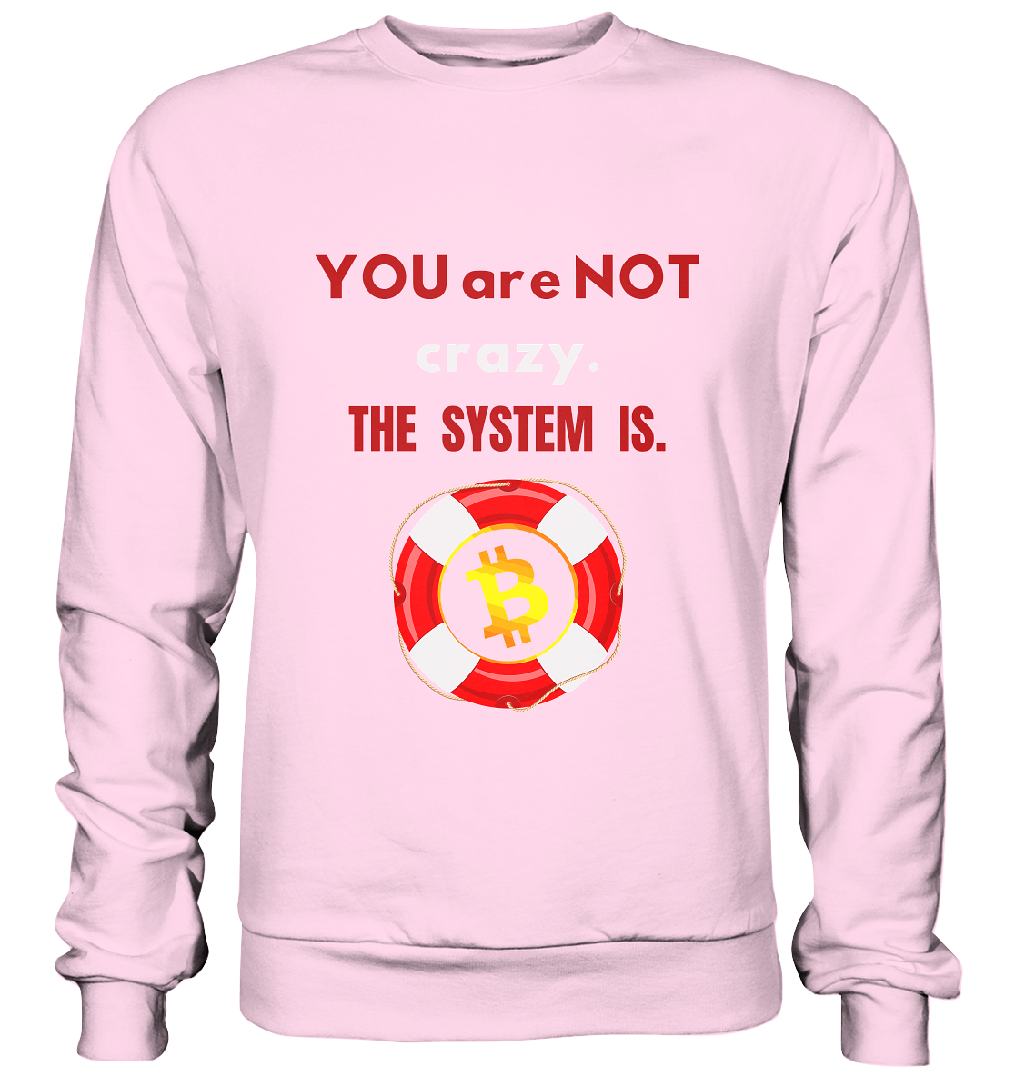YOU are NOT crazy, THE SYSTEM IS. (BTC Rettungsring) - Basic Sweatshirt