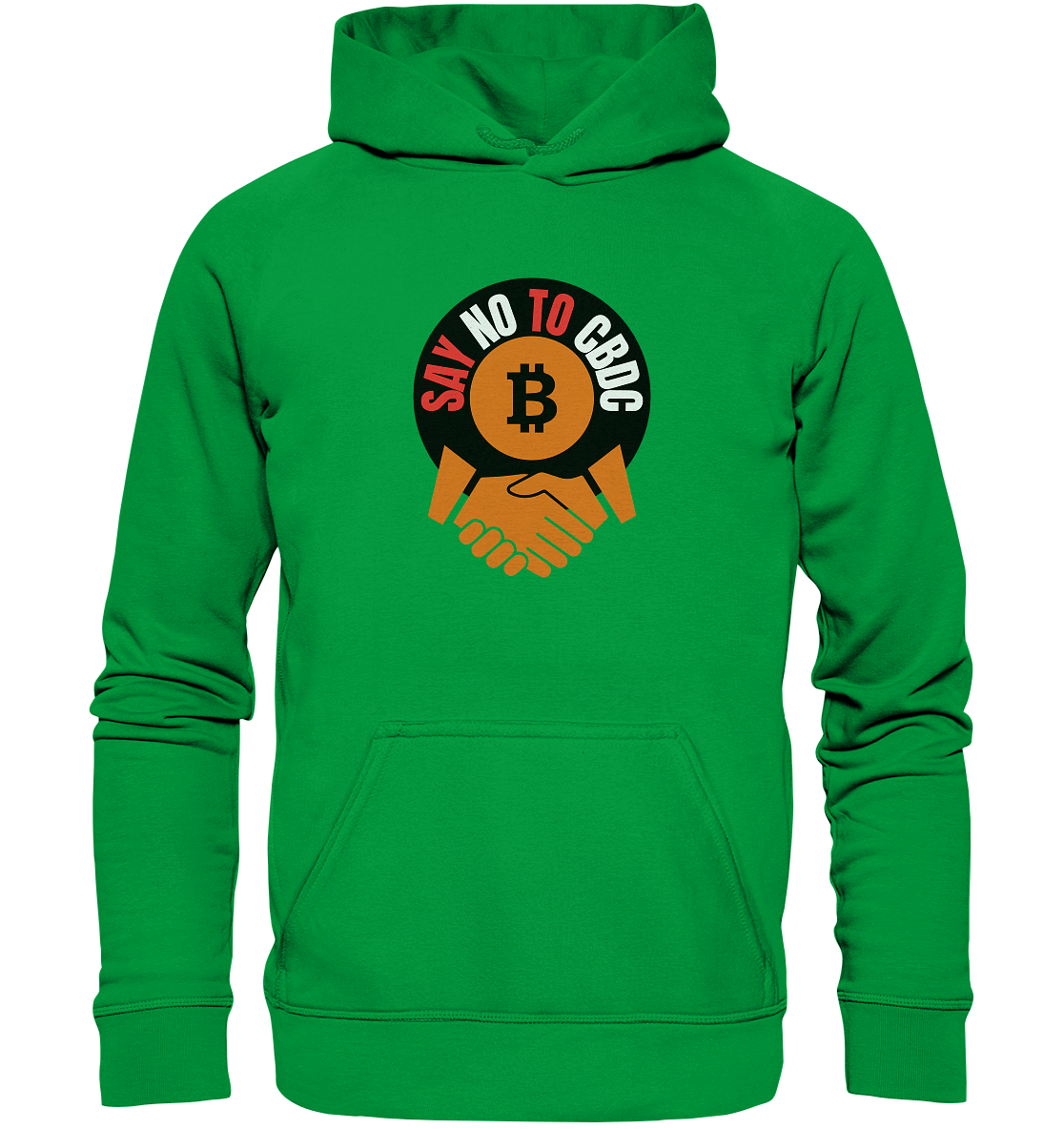 SAY NO TO CBDC - handshake (Ladies Collection 21% Rabatt bis zum Halving 2024)  - Basic Unisex Hoodie