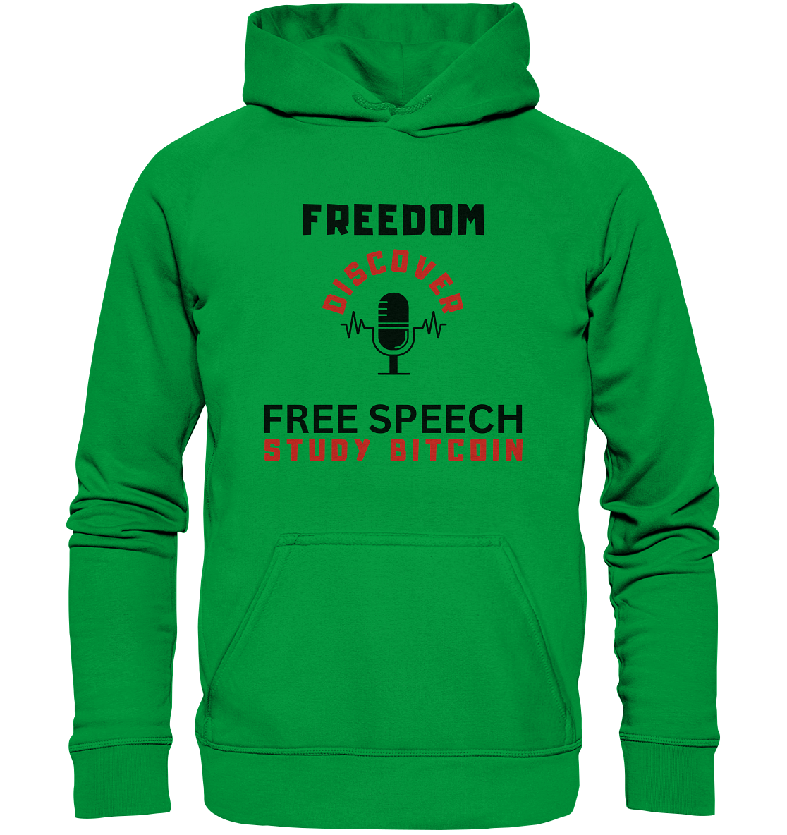 FREEDOM (Mikrofon) DISCOVER FREE SPEECH, STUDY BITCOIN   - Basic Unisex Hoodie