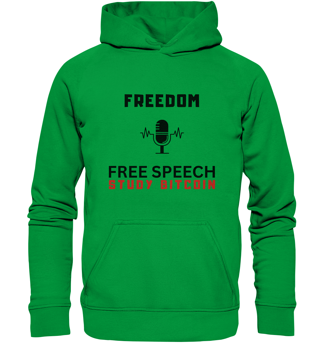 FREEDOM (Mikrofon) FREE SPEECH, STUDY BITCOIN  - Basic Unisex Hoodie