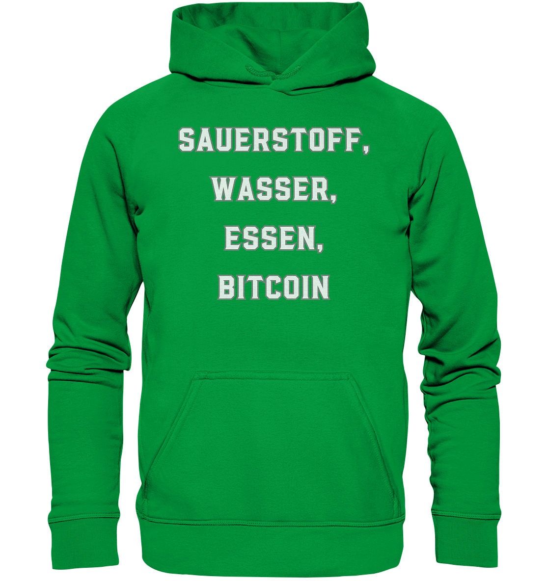 SAUERSTOFF, WASSER, ESSEN, BITCOIN- Ladies Collection   - Basic Unisex Hoodie