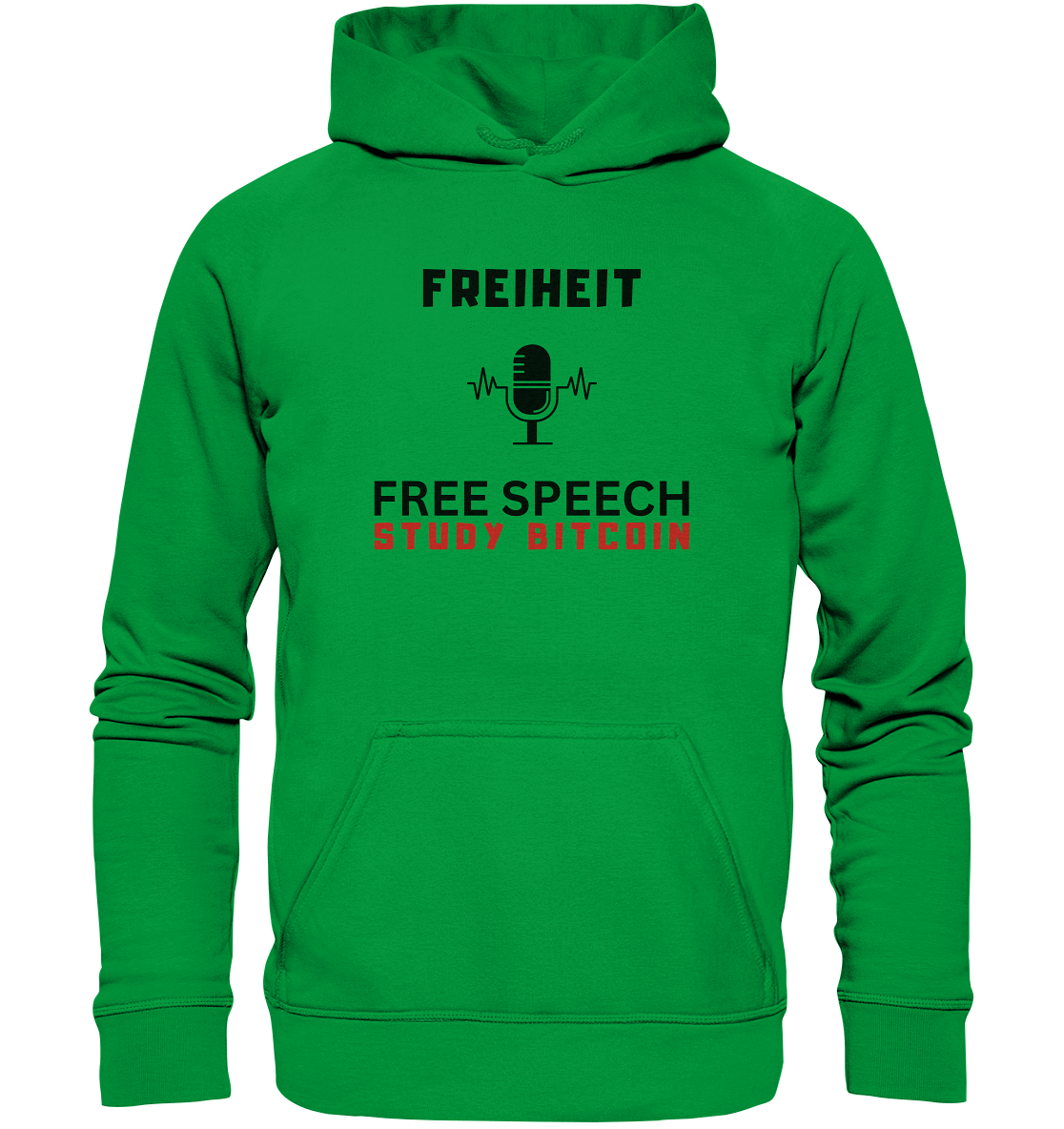 FREIHEIT (Mikrofon) FREE SPEECH, STUDY BITCOIN - LADIES COLLECTION 21% automat. Rabatt bis zum Halving 2024   - Basic Unisex Hoodie