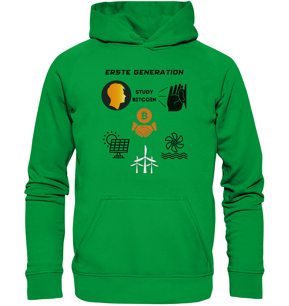 ERSTE (BITCOIN) GENERATION - STUDY BITCOIN (3 grüne Energie Grafiken) - LADIES COLLECTION 21% automat. Rabatt bis zum Halving 2024   - Basic Unisex Hoodie