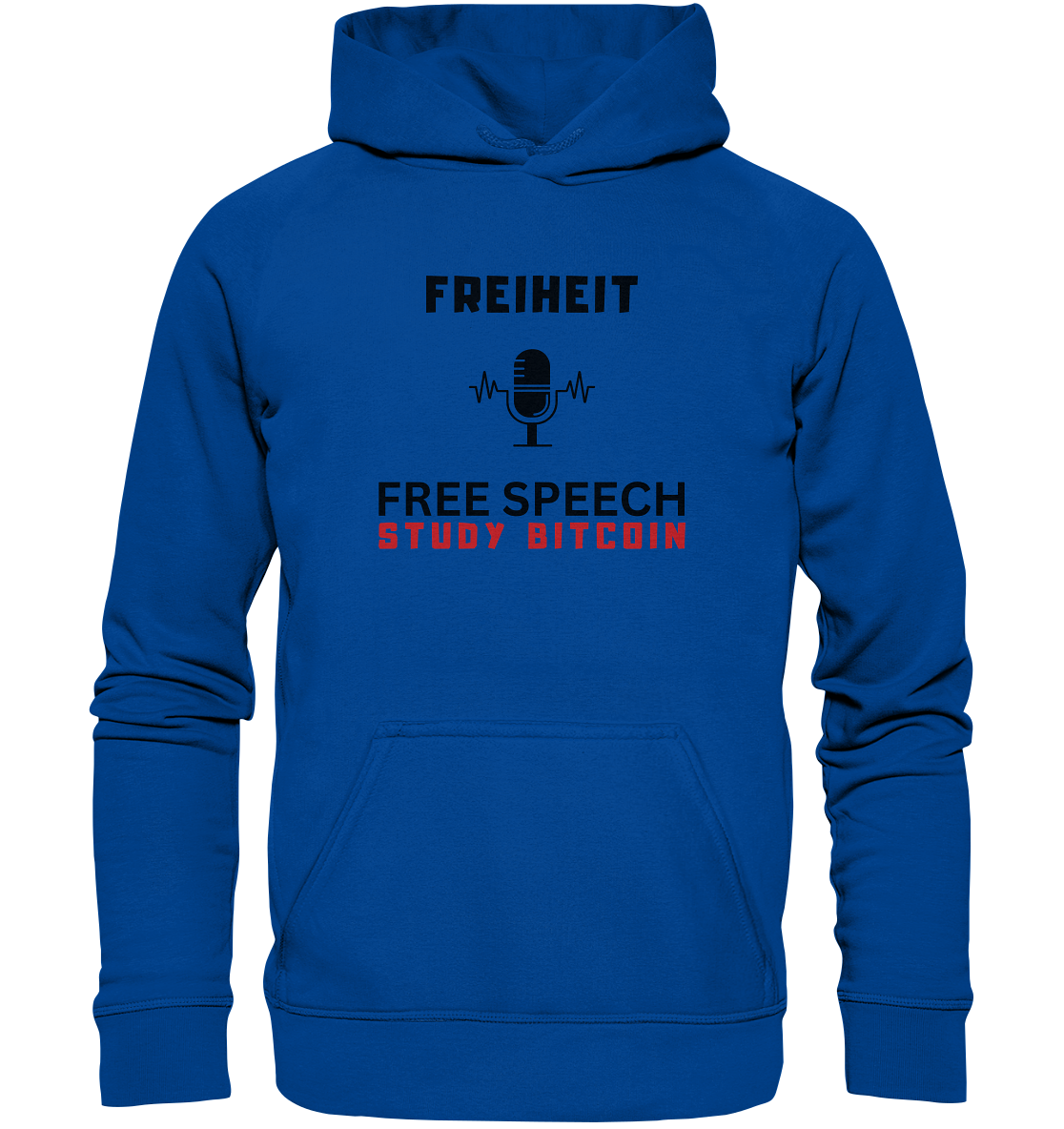 FREIHEIT (Mikrofon) FREE SPEECH, STUDY BITCOIN  - Basic Unisex Hoodie