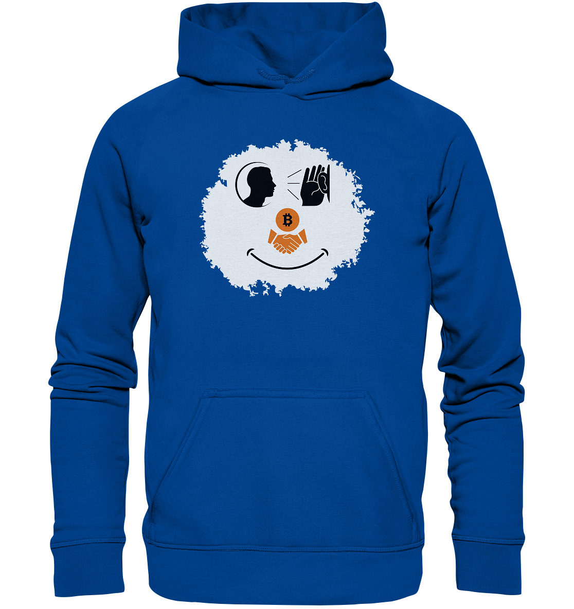 Smiley listen to Bitcoin handshake - (Ladies Collection 21% Rabatt bis zum Halving 2024)  - Basic Unisex Hoodie
