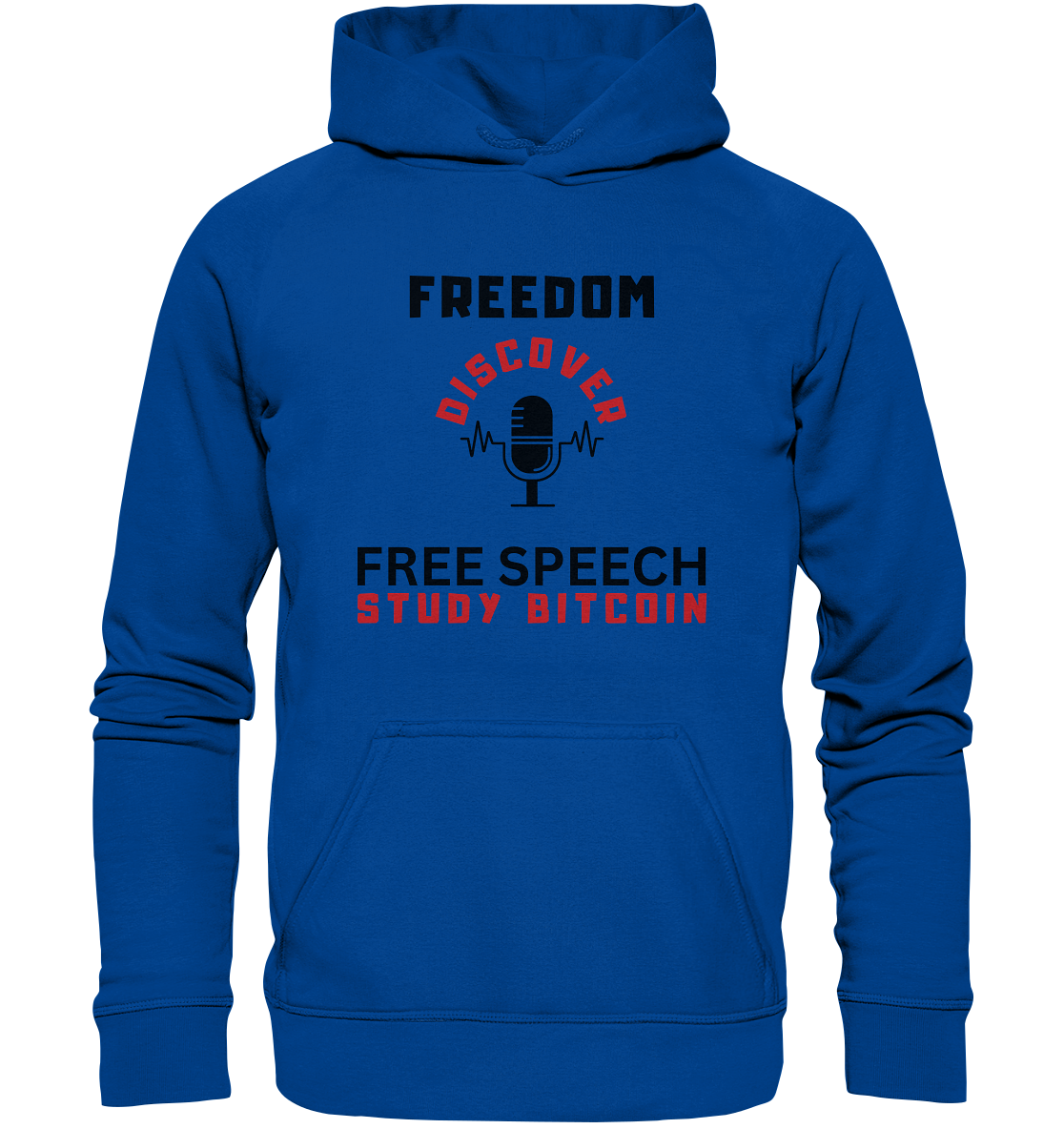 FREEDOM (Mikrofon) DISCOVER FREE SPEECH, STUDY BITCOIN   - Basic Unisex Hoodie