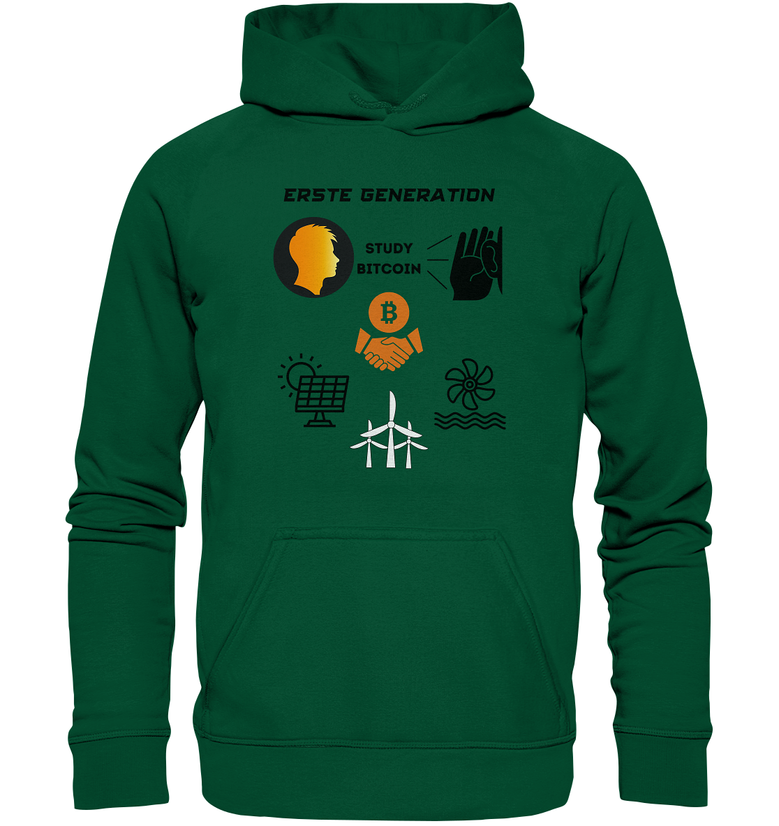 ERSTE (BITCOIN) GENERATION - STUDY BITCOIN (3 grüne Energie Grafiken) - LADIES COLLECTION 21% automat. Rabatt bis zum Halving 2024   - Basic Unisex Hoodie