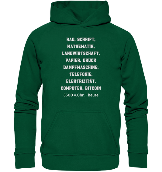 Erfindungen 3500 v. Chr. bis heute zu Bitcoin - Basic Unisex Hoodie
