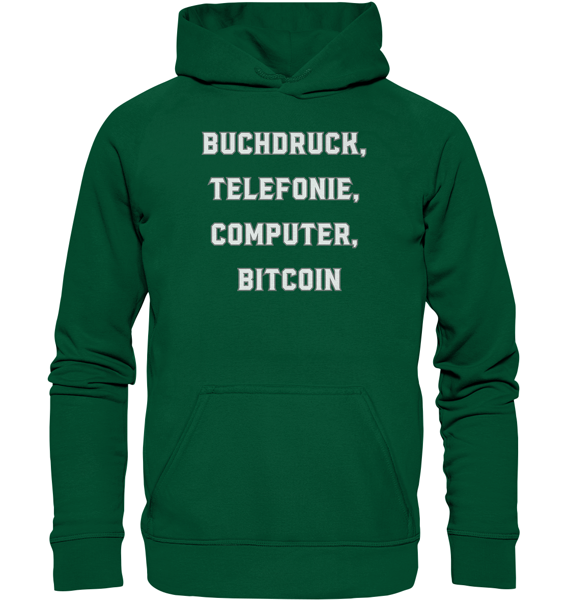 Buchdruck, Telefonie, Computer, Bitcoin  - Basic Unisex Hoodie