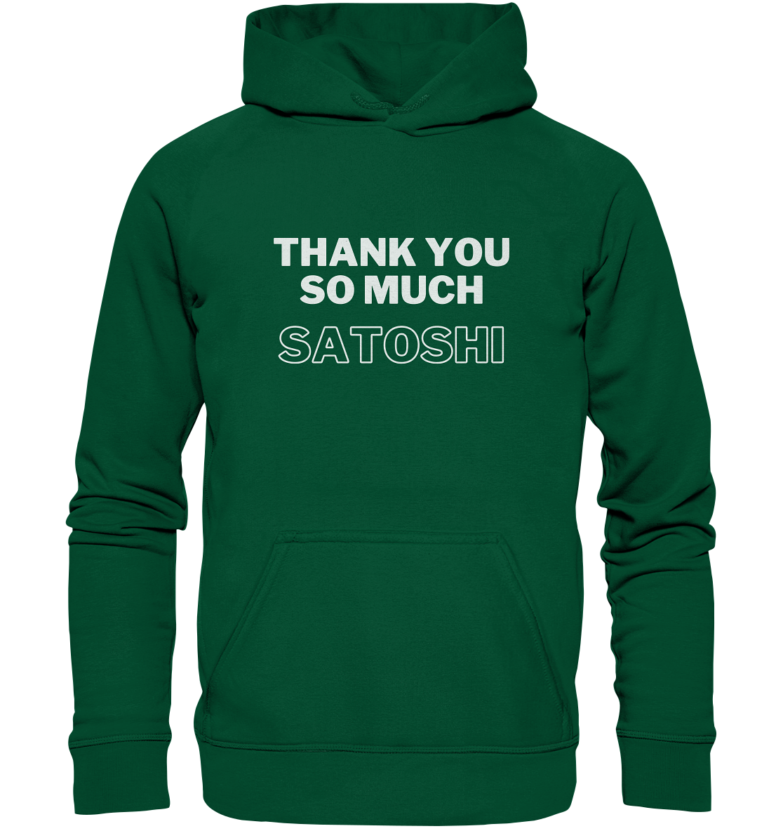 THANK YOU SO MUCH SATOSHI (Version pure white, andere Aufteilung) - LADIES COLLECTION 21% automat. Rabatt bis zum Halving 2024  - Basic Unisex Hoodie