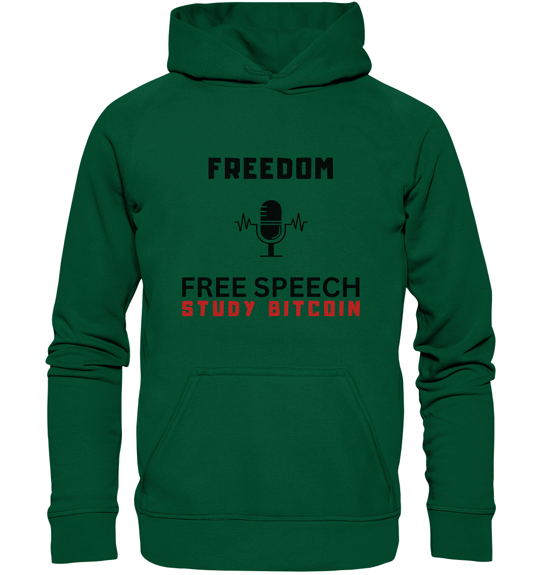 FREEDOM (Mikrofon) FREE SPEECH, STUDY BITCOIN  - Basic Unisex Hoodie